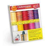 Gütermann creativ Sewing Thread Set with 10 spools of Decorative Thread Deco Stitch 70 70 m in Different Solid and Multicolour Colours