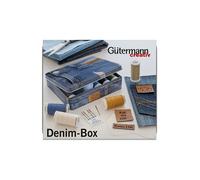 Gutermann Denim Tin Thread set 100m x 12 reels plus Labels Jeans Needles 799782