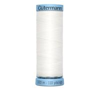 Gutermann Luxurious Pure Silk Sewing Thread 100m White 800 - Each