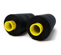 Gutermann Mara 120 All-Purpose Sewing Thread Set of 2 Polyester 1000 m Sewing Machine Thread UV Resistant, (Black, 2)