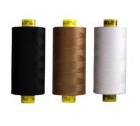 Gutermann Mara 120 Sewing Thread - 3 x 1000m Spools - Black, White & Cream or Brown (Various Shades) - Strong Polyester Thread for Sewing Machines & Hand Stitching (Black,White,180)