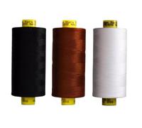 Gutermann Mara 120 Sewing Thread - 3 x 1000m Spools - Black, White & Cream or Brown (Various Shades) - Strong Polyester Thread for Sewing Machines & Hand Stitching (Black,White,650)