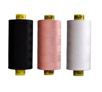 Gutermann Mara 120 Sewing Thread - 3 x 1000m Spools - Black, White & Red or Pink (Various Shades) - Strong Polyester Thread for Sewing Machines & Hand Stitching (Mara120_800_000_659)