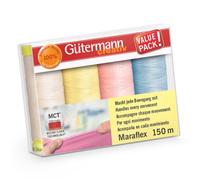 Gutermann Maraflex Thread Set - 4X150M Pastels, Elastic Thread For Stretch Seams On Household Machines