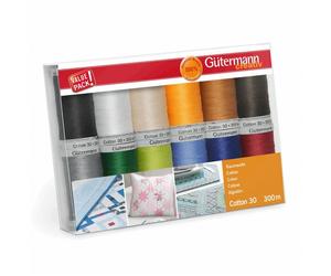 Gutermann No 30 Sulky Cotton Embroidery Thread Set Multicoloured - per pack