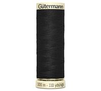 Gutermann Sew-All General Purpose Polyester Thread for Hand or Machine Sewing, Embroidery and Stitching - Colour BLK - 2 x 100m Spools