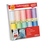 Gutermann Sew All Thread Set - 10x 100m Reels Mix Colours - Summer Pastels