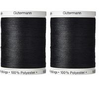 Gutermann Sew-All Thread, Polyester, Black, 1000 m,5.5x4x4 cm (Pack of 2)