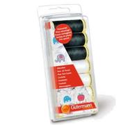 Gutermann Sew All Thread Set BLACK & WHITE With 7 Reels 100m Crafts Sewing