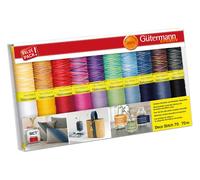 Gütermann creativ Sewing Thread Set with 20 spools of Decorative Thread Deco Stitch 70 70 m in Different Solid and Multicolour Colours