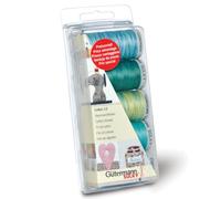 Gutermann Thread Set: Machine Embroidery Cotton 12-Aqua, 100%