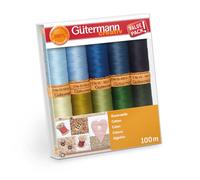 Gutermann Cotton Thread Set - 10 x 100m Reels - Blue and Green Shades 734521\5