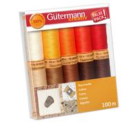 Gutermann Thread Set: Natural Cotton C. No.50: 10 x 100m: Colour Assortment 4 Gutermann Multicolor