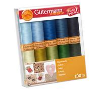 Gutermann Thread Set: Natural Cotton C. No.50: 10 x 100m: Colour Assortment 5 Gutermann Multicolor