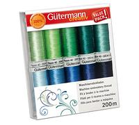 Gutermann Thread Set: Rayon 40: 200m: Pack of 10 - Greens/Blues