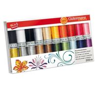 Gutermann Thread Set: Rayon 40, Metallic & Bobbin: 20 x 200m: Assorted Gutermann Multicolor