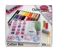 GUTERMANN THREAD STORAGE TIN 30 x Natural Cotton 100m Threads - 799780