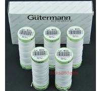 Gutermann Top Stitch Polyester Sewing Thread Black or White 5 Pack of 30m Reels