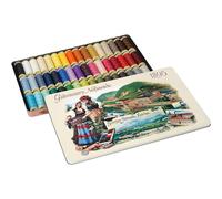 Gutermann Vintage Tin Thread Set 100m Basic Colours x 48 reels, Multicoloured, One Size