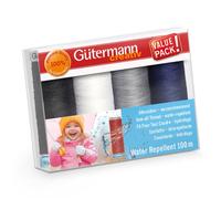 Gutermann Water-Repellent Thread Set - 4X100M Assorted Colours, Weather-Resistant Sew-All For Outdoor Sewing