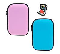 Guthrie 2Pcs Playing Card Case,Waterproof Card Game Holder for UNO and Standard Size Playing Cards,Card Game Holder Case,Portable Storage Box for Travel,Camping,and Outdoor Gaming(Blue/Pink)