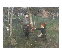 Guthrie Children Apple Orchard Painting Large Wall Art Print Canvas Premium Mural