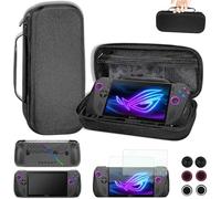 GUTIAL Accessories Bundle for ASUS ROG Ally X 2024 RC72LA - Black Accessories Kit for ROG Alloy X Gaming Handheld with Carrying Case Protective Cover case and 2 Pack Screen Protector, 6 Thumb Grips
