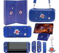 GUTIAL Accessories Bundle for Nintendo Switch OLED - Cute Kawaii NS OLED Accessories kit for Grils Boys Kids with Carrying Case, Cartoon Dockable Cover Case, Screen Protector, Stand - Blue