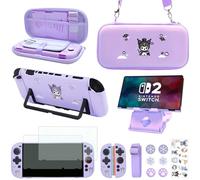 GUTIAL Accessories Pack for Nintendo Switch 2 2025 - Cute Kawaii NS 2 Accessories kit for Grils Boys Kids with Travel Carrying Case and Cartoon Dockable Cover Case, Screen Protector, Stand