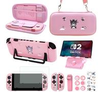 GUTIAL Accessories Set for Nintendo Switch 2 2025 - Cute Kawaii NS 2 Accessories kit for Grils Boys Kids with Travel Carrying Case and Cartoon Dockable Cover Case, Screen Protector, Stand