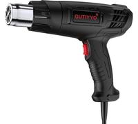 GUTIYYO Heat Gun, Professional Hot Air Gun Kit Dual Temperature Settings 300℃~500℃ and Overload Protection, Heat Gun for Crafts, Shrink, Wrapping, Paint Removing (4 Nozzles) (Black)