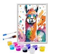 Gutluz Paint by Numbers for Children - Paint by Numbers Kids Alpaca - Painting bu Numbers for Children 6-12 - DIY Craft Kits for Kids - Canvas Painting with Frame 21x28cm