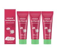 Guto-Log UK Toothpaste, Strawberry Toothpaste 3-8, Enamel Protection, Fluoride Free Toothpastes Remineralising 2+ Helps Sensitive Teeth Whitening - Wild Strawberry Flavour (3Pc)