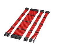 Gutol 18 AWG PSU Sleeved Extension Cable Kit - 24/4+4/6+2 Pin with Combs, 30cm Red for PC Builds