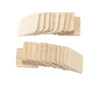 Gutol 20 PCS Wooden Square Water Cup Pad,Unfinished Wood Coasters, for DIY, Architectural Models, Stained（10x10x0.7cm）