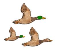 Gutol 3Pcs Duck Wall Decor, Wooden Flying Ducks Decor Rustic Farmhouse Natural Aesthetic for Bedroom Classroom Living Room Decorations
