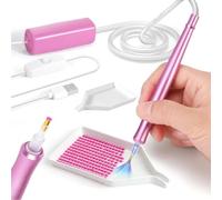 Gutol Electric Diamond Paint Pen Vacuum Drill Pen Wax Free Automatic Diamond Art Tool Pink With Accessories For Canvas Crafting