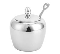 Gutol Sugar Bowl with Lid and Spoon, Stainless Steel Container for Sugar, Salt and Condiments, Stylish Kitchen Condiment Storage Bowl Ideal for Kitchen, Coffee Table