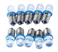 GutReise 10x E10 DC 24V Blue Spotlight LED Lamps Light Bulbs + 10pcs E10 Lamp Socket Base