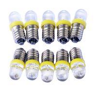 GutReise 10x E10 DC 3V Yellow Spotlight LED Lamps Light Bulbs + 10pcs E10 Lamp Socket Base