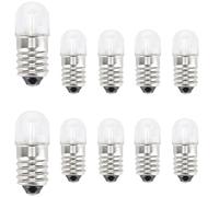 GutReise DC LED Bulbs E10,10pcs E10 Miniature Screw LED Replacement Bulbs 0.5Watts 65Lm (Cool White, 12V)