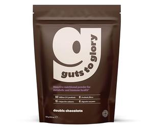Guts to Glory - Everything Your Gut Needs from Delicious wholefoods - 50 Billion CFU Complete Gut Powder - Probiotics, Prebiotics/Fibre, Digestive Enzymes - Vegan Gut Health - (Double Chocolate)