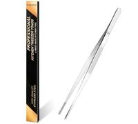 Gutsdoor Kitchen Tongs Long Tweezers Cooking Feeding Tongs Stainless Steel Food Tweezers for Kitchen (12 Inch Straight)