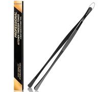 Gutsdoor Kitchen Tweezers for Cooking Tongs Professional Stainless Steel Tweezers (Black 12 Inch Wide-Tipped)