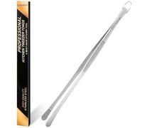 Gutsdoor Kitchen Tweezers Tongs 304 Stainless Steel Food Tongs Chef Tweezers for Cooking, BBQ, Pasta (12 Inch Wide-Tipped)