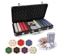 GUTSHOT Premium Ceramic Poker Chips Set with Luxury Case - Casino-Grade 500 Poker Chips for Texas Hold'em, Blackjack & Card Games, Durable Chips for Home & Tournament Play