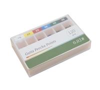 Gutta Percha Points, 120 Pieces, 0.02 Taper, Size 15-40, for Dental Root Canal Treatment
