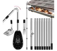 Gutter Cleaner 4m Extend Telescopic Roof Gutter Cleaning Tool Kit with 180° Swivel Head, Gutter Rake, Cleaning Shovel for Sweeping Leaves, Debris, Cobwebs from Roofs Without The Need for a Ladder