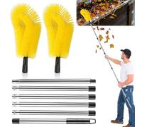 Gutter Cleaner Telescopic Gutter Brush with 6 Pieces Telescopic Handle 250 cm Gutter Cleaning Brush Tachgutter Cleaner for Cleaning Leaves Dirt Windows Gutters Chandeliers