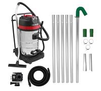 Gutter Cleaning 80L Wet & Dry Hoover 24ft Vacuum Pole Kit 1.2m - 7.2m Long Reach 5m Hose 4K Camera Real Time Inspection 4x Zoom Wide Angle 3000W Triple Motor Accessories Nozzles Carry Bag Included